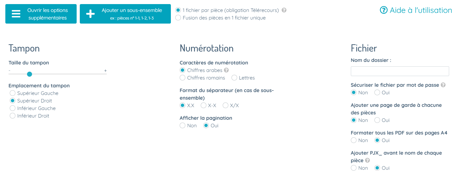 Options avancées outil gestion de dossier e-signum